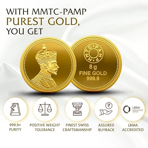 MMTC-PAMP 24k (999.9) King 8 gm Gold Coin