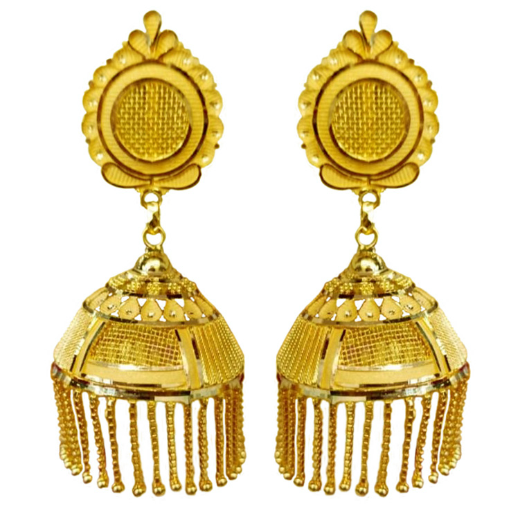 Latest simple 22K Gold Jhumka Earrings for Girls | PC Chandra