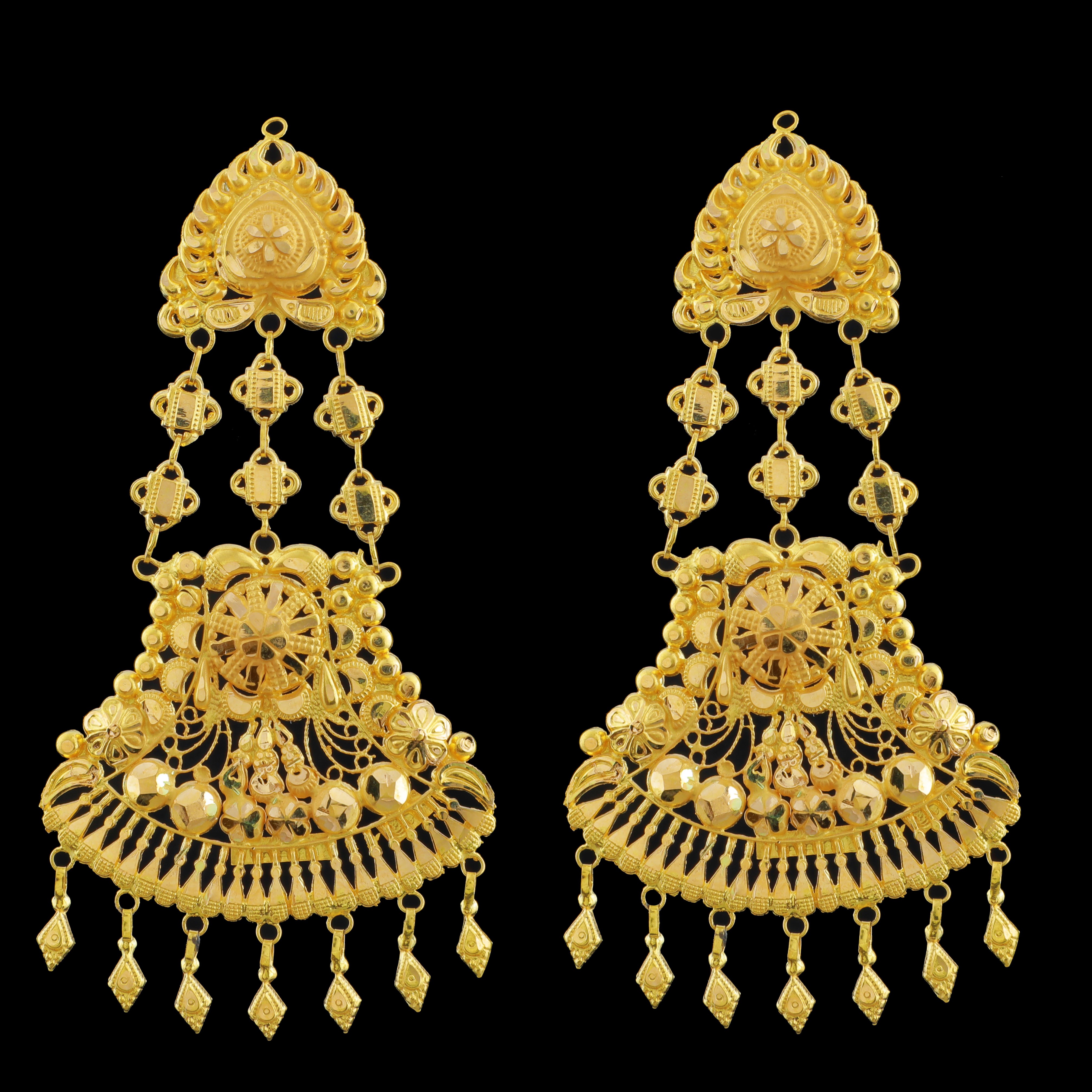 Golden 3 Stair Type CITY GIRL JEWELLERY Brass Ladies Earrings at Rs  150/pair in Kolkata