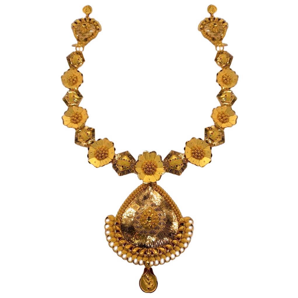 Gold heavy necklace hot sale designs with price