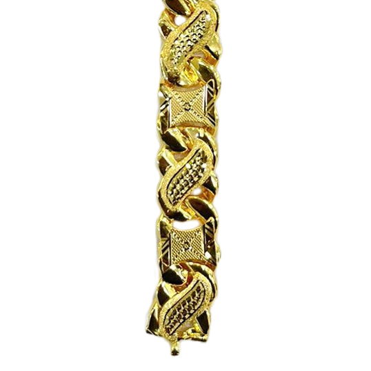 22K Solid Gold Cuban Link Bracelet B9141 | Royal Dubai Jewellers