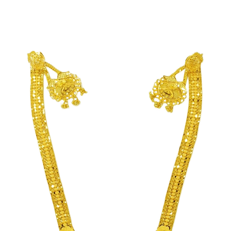 Buy quality 22k Gold Plain Design Necklace Set in Bengaluru