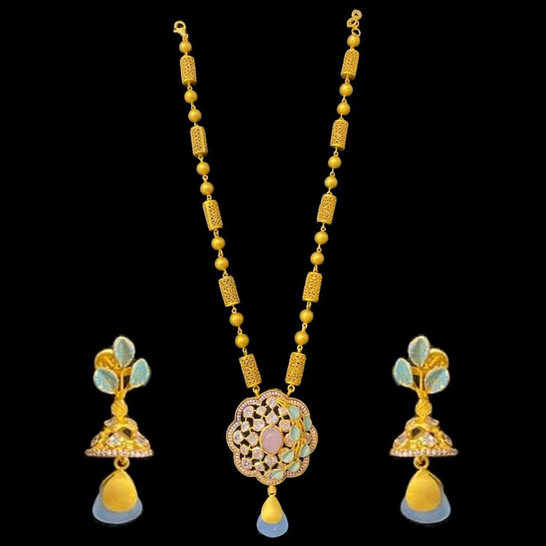 22k Plain Gold Necklace Set JG-1901-3034 – Jewelegance