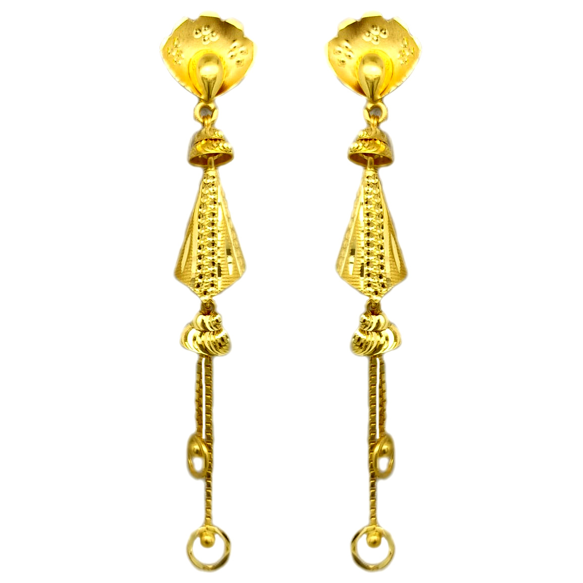 Manufacturer of 916 gold fancy hallmark earring lfe300 | Jewelxy - 156840